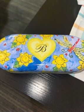 Brighton Floral Sunflower Blue Yellow Glasses Case